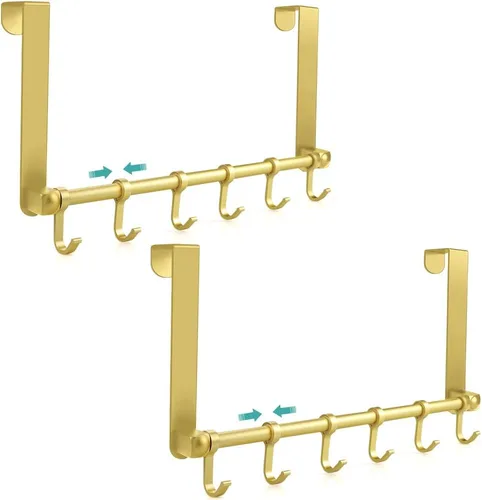 MGahyi Ganchos para colgar sobre la puerta, 6 ganchos móviles, toallero para colgar sobre la puerta, colgador de abrigos de puerta, brazos largos