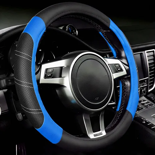 Miniatura 8 de NBTEPEM Funda personalizada para volante de automóvil para Honda Accord, Civic, CR-V, HR-V, Pilot, fundas deportivas de cuero de microfibra de 14.5