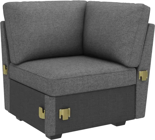 Miniatura 10 de HONBAY - Reposabrazos modulares para sofá cama modular, par de reposabrazos para sofá cama modular, color beige