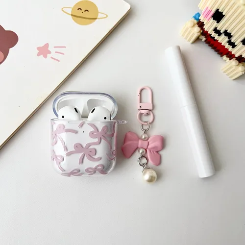 Miniatura 8 de Linda funda para Airpod de 2ª generación para diseño de lazo femenino, diseño de moda, diseño estético a prueba de golpes, funda para auriculares