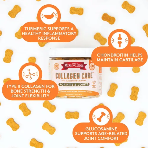 Miniatura 3 de The Missing Link Collagen Care - Masticables suaves para cadera y articulaciones, 60 unidades, movilidad diaria y apoyo antiinflamatorio para perros