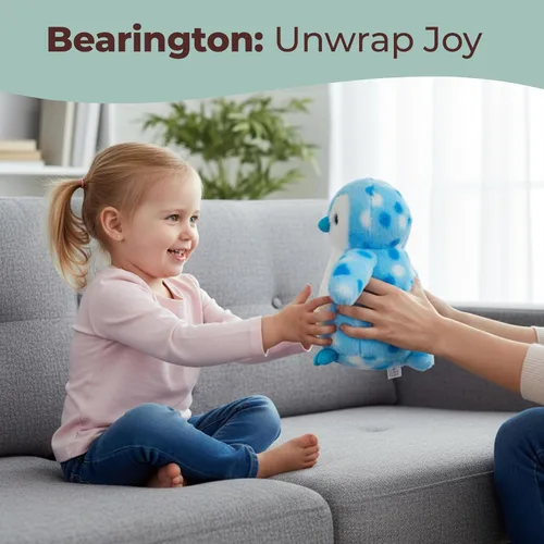 Miniatura 4 de Bearington - Animal de peluche de pingüino de corazón precioso, animal de peluche de San Valentín con piel suave, adorable regalo de peluche
