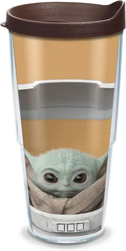 Miniatura 15 de Tervis Star Wars - Vaso aislado de doble pared The Mandalorian Child Stare hecho en Estados Unidos mantiene las bebidas frías y calientes, 16 onzas