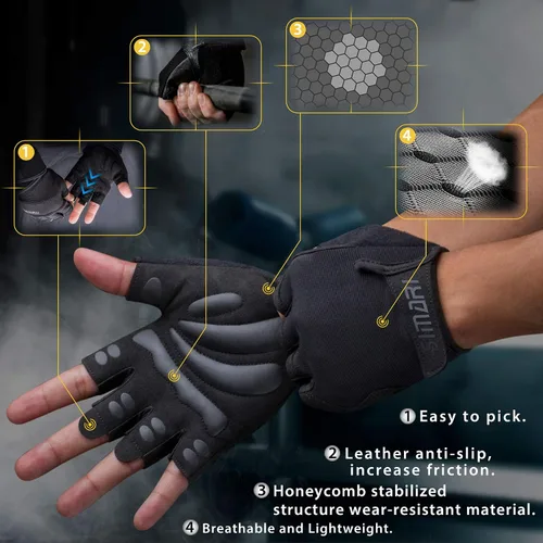 Miniatura 2 de SIMARI Workout Gloves Men Women Weight Lifting Gym Exercise Cycling Full Palm Protection Breathable Gloves