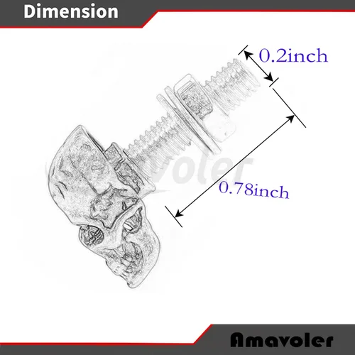 Miniatura 2 de Tornillos de matrícula, 4 piezas universales de acero inoxidable estilo calavera, kit de tornillos para placa de matrícula para motocicleta