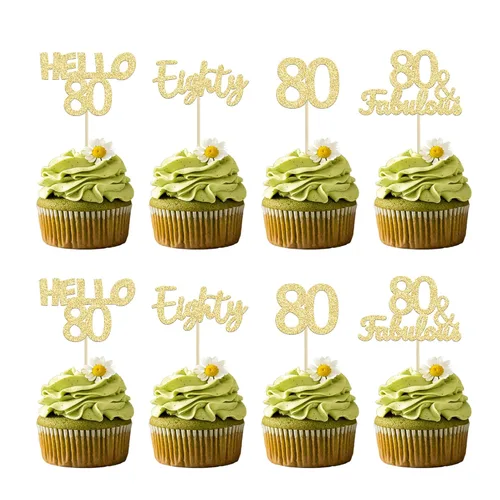 Miniatura 11 de Gyufise 24 adornos dorados para cupcakes de cumpleaños 65 Hello 65 Sixty Five Cake Toppers 65 y fabulosas selecciones para cupcakes para cumpleaños