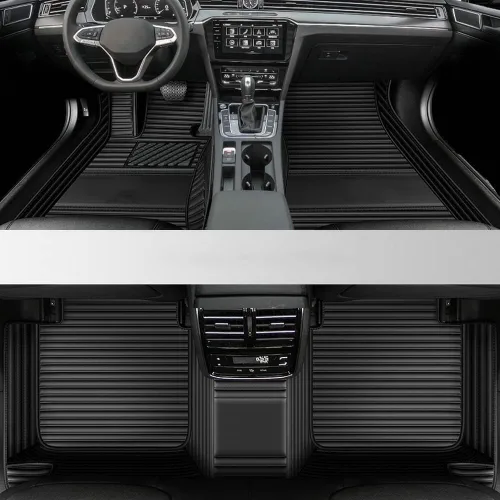 Miniatura 34 de Personaliza las alfombrillas de cuero de lujo de protección para todo tipo de clima para automóviles, SUV y camiones según el modelo automotriz beige