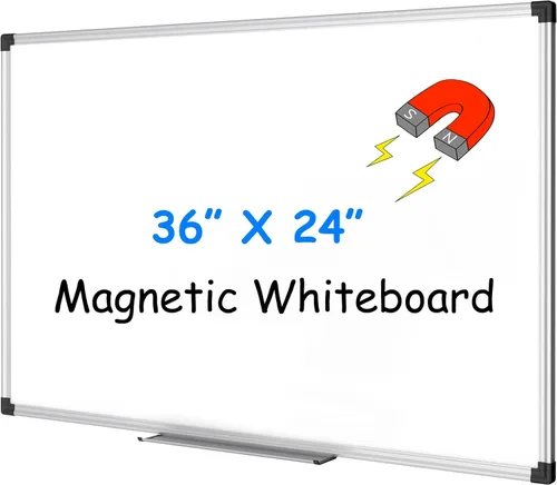 Miniatura 9 de XBoard Pizarra blanca magnética de borrado en seco de 24 x 18 pulgadas, pizarra blanca de doble cara para pared con bandeja de marcadores, tablero
