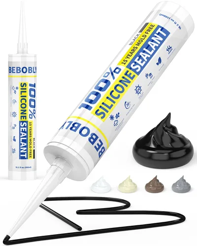 Miniatura 21 de Calafateo y sellador de silicona gris, sellador de silicona 100% impermeable, a prueba de contracción y grietas, calafateo de silicona para cocina