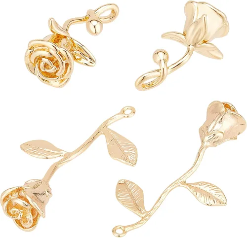 Miniatura 11 de BENECREAT Colgantes de latón chapado en oro de 18 quilates para collar y aretes, Latón, Latón Mariposa