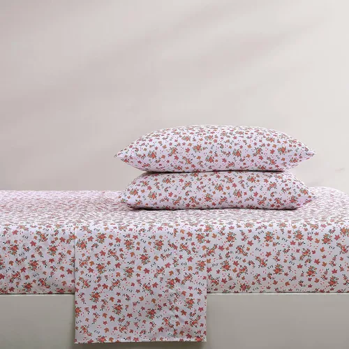 Miniatura 5 de Betsey Johnson - Sábanas de cama King, ropa de cama suave y ligera, resistente a la decoloración y a las arrugas (rosa follaje otoño, King)