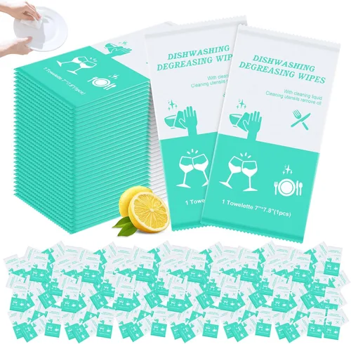 twoworld Toallitas desechables de limpieza de platos, toallitas para lavar platos, sin agua, para camping, viajes, cocina al aire libre (paquete de