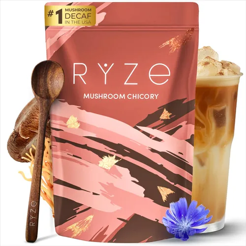 Miniatura 10 de RYZE SUPERFOODS Café de tostado medio de hongos orgánico USDA con 6 hongos adaptogénicos, café instantáneo cultivado en Estados Unidos para una