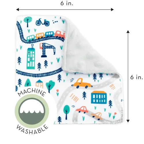Miniatura 5 de S&T INC. Aura Crinkle Squares - Juguetes para bebé, 6 x 6 pulgadas, puntos de ciudad, paquete de 2