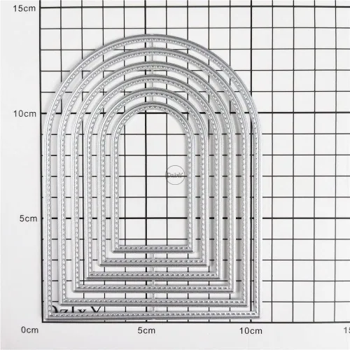 Miniatura 3 de DzIxY Troqueles de corte de metal con borde arqueado superposición para kit de fabricación de tarjetas, troqueles de papel de relieve, plantillas