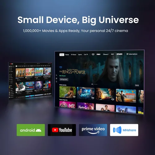 Miniatura 2 de [Enfoque automático y soporte Keystone/4K] Proyector inteligente YABER U11 con aplicaciones integradas y Wi-Fi 6, altavoces estéreo duales