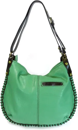 Miniatura 2 de Chala Bolsos de mano, estilo casual, suave, grande hombro o bolso cruzado con llavero, color verde azulado, Búho