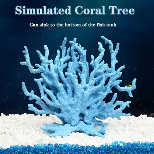 Miniatura 6 de Besimple Adorno artificial de coral para acuario de plástico, plantas para pecera, decoración para paisaje de acuario (6.7 x 5.5 x 1.6 pulgadas)