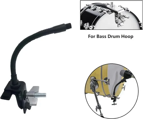 Miniatura 5 de Abrazadera de micrófono para borde de tambor, accesorio de montaje de micrófono de percusión para batería, aro de bombo, soporte de clip