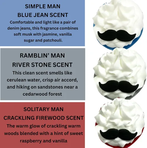 Miniatura 2 de Mr. Bomb Bigote Dude - Bombas de baño para hombres para la relajación de los hombres, regalo para él, baño varonil, aromas masculinos para hombres