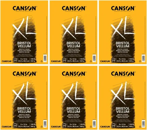 Miniatura 20 de Canson Papel Bristol Serie XL, Liso, Bloc con Tapa Plegable, 9 x 12 pulgadas, 25 Hojas (100lb/260g) - Papel de Artista para Adultos y Estudiantes