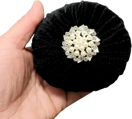 Cojín de terciopelo con decoraciones de diamantes de imitación para costura, relleno de arena abrasiva de esmeril, hecho a mano en Estados Unidos (4