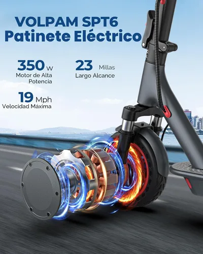 Miniatura 8 de VOLPAM Adult Electric Scooter, 250W/350W/500WMotor, 8.5"/10" Solid Tires, 10/19/22Mph, 32/28/23/21/18/16/10Miles Max Range, Dual Braking