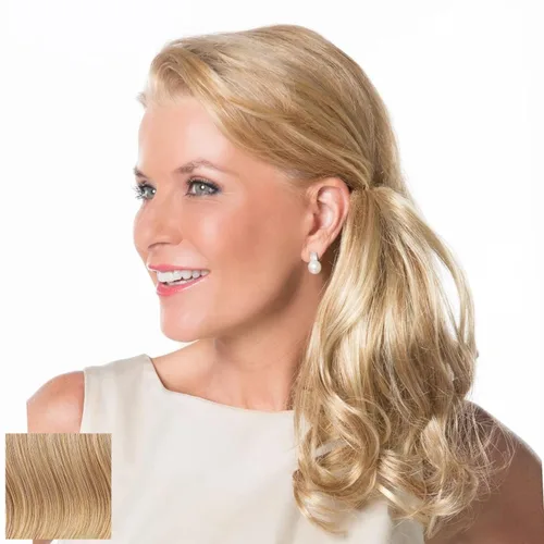 Miniatura 21 de Toni Brattin Playful Puf Hairpiece – Negro 10.5 pulgadas largo ondulado rizado postizo de clip hecho de fibra sintética resistente al calor