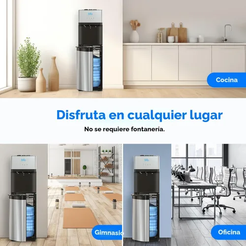 Miniatura 6 de Brio - Dispensador de agua con refrigerador, de carga inferior, con autolimpieza, edición limitada, 3 ajustes de temperatura, agua caliente, fría