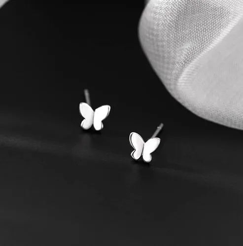 Miniatura 3 de SLUYNZ Aretes de plata de ley 925 maciza con diseño de mariposa para mujeres y adolescentes