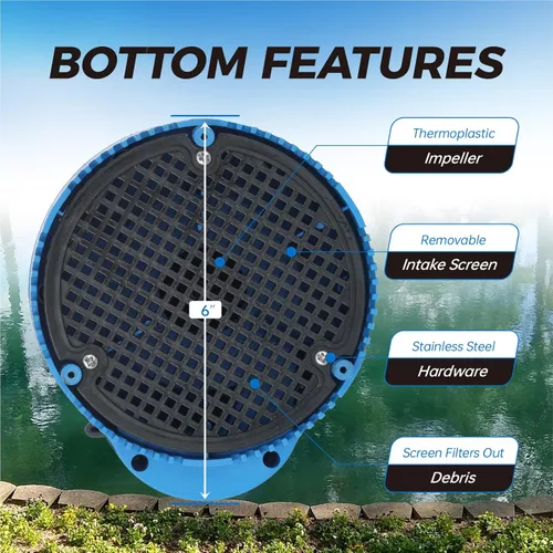 Miniatura 5 de Bomba de agua sumergible de 1/3 HP 2400 GPH Bomba de sumidero pequeña termoplástica eléctrica portátil de transferencia bomba limpia para piscina