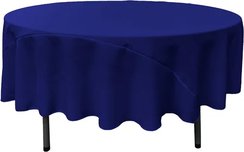 Miniatura 200 de LA Linen - Mantel redondo lavable de popelina de poliéster, resistente a manchas y arrugas, 51", mantel de tela para comedor, cocina, fiesta, Negro