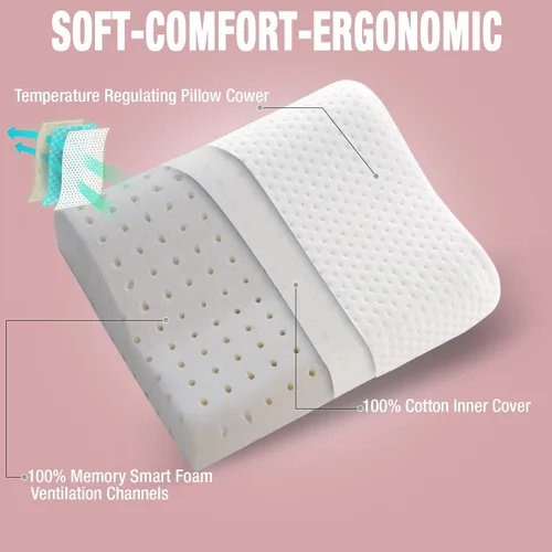 Miniatura 6 de alkamto Cómoda almohada de espuma viscoelástica para viajes y campamentos, bolsa portátil fácil de llevar, funda de almohada con regulación