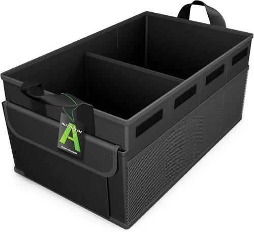 Miniatura 10 de AUTOPTIM Organizador de maletero de automóvil, organizador plegable para automóvil con parte inferior antideslizante y múltiples bolsillos