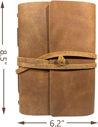 Miniatura 4 de Cuaderno de diario marrón – El mejor diario de cuero genuino fresco para escritores, tamaño A5, 6.2 x 8.5 pulgadas, bloc de notas para hombres