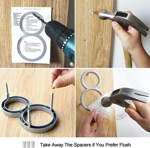 Miniatura 5 de Número de dirección de Shadow House, números de casa modernos de 5 pulgadas, números de dirección flotantes con tornillos para exterior, aleación