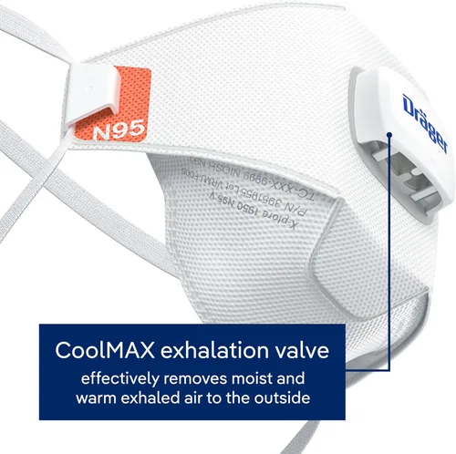 Miniatura 3 de Dräger X-plore 1950 V N95 mascarilla respiradora con válvula de exhalación Mascarilla respiradora aprobada por NIOSH