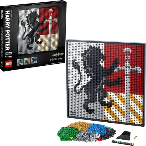 LEGO Art Harry Potter Hogwarts Crests 31201 Kit de construcción; perfecto para adultos que aman pasatiempos y coleccionables, nuevo 2021 (4,249