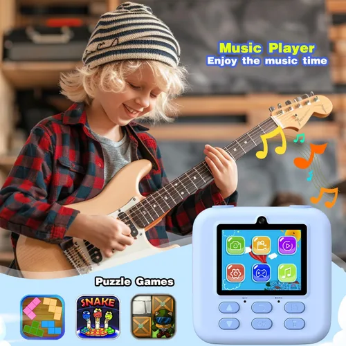 Miniatura 5 de Masterbee Cámara para Niños con Impresión Instantánea, Regalos de Cumpleaños para Niñas y Niños, Cámara Digital para Niños, Video HD 1080P, Juguetes