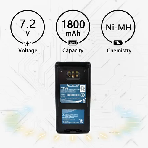 Miniatura 2 de Paquete de 2 baterías de repuesto Ni-MH de 7.2 V 1800 mAh para Kenwood TK-2180 TK-3180 TK-5210 TK-5310 TK-5410 NX-410 NX-411 KNB-33L KNB-33Li