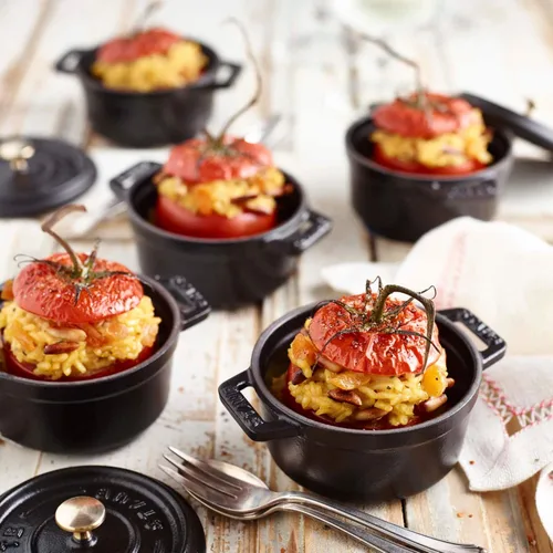 Miniatura 7 de Staub - Olla mini redonda de hierro fundido de 0.25 cuartos, color negro mate, fabricada en Francia