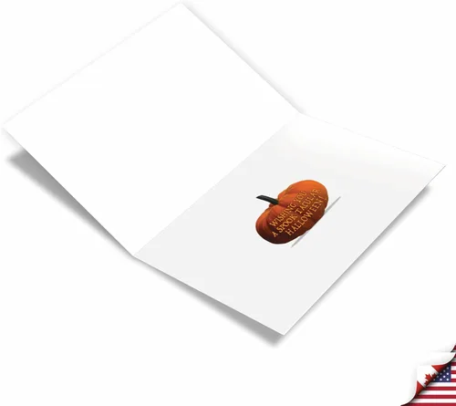 Miniatura 2 de NobleWorks Tarjeta de felicitación de Halloween con sobre de 5 x 7 pulgadas (1 tarjeta) calabazas brillantes - C10194BHWG