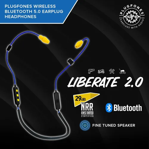 Miniatura 2 de Plugfones Liberate 2.0 Auriculares Inalámbricos Bluetooth Intrauditivos con Tapones para los Oídos - Auriculares con Reducción de Ruido 29NRR