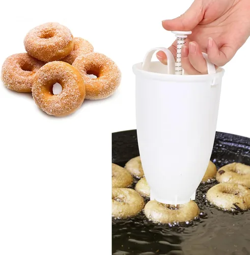 Molde para rosquillas, fácil y rápido, portátil, dispensador manual de gofres, máquina de donas de gofres árabe, plástico ligero