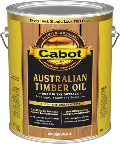 Miniatura 7 de Cabot Aceite de madera australiana para manchas y protector de madera, teca miel, 1 cuarto de galón