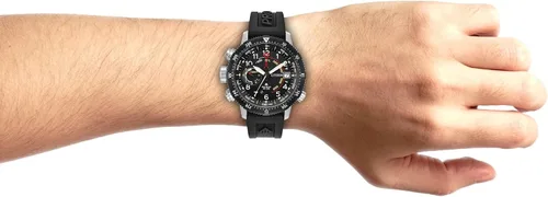 Miniatura 6 de Citizen - Reloj para hombre Eco-Drive Promaster Land Altichron de acero inoxidable con correa de poliuretano negra, esfera negra (Modelo: BN5058-07E)