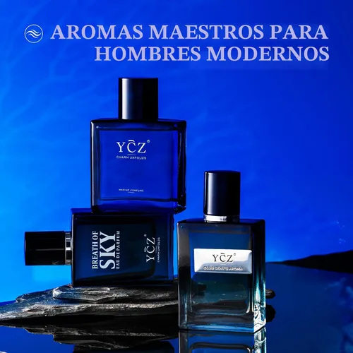 Miniatura 3 de Ycz Juego de 3 piezas de colonia para hombre, fragancia Ocean, Sky & Club, 1.7 fl oz cada una, Eau de Colonia Woody Fresh Citrus, caja de regalo
