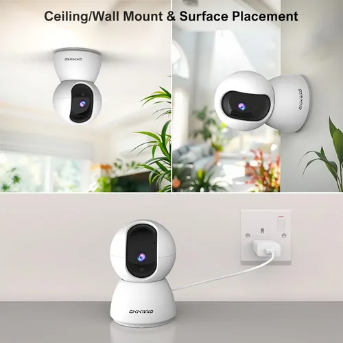 Miniatura 9 de Cámara de seguridad WiFi para interiores de 2.4 y 5GHz, cámara de 2K/3MP para seguridad del hogar, cámara para mascotas con panorámica/inclinación