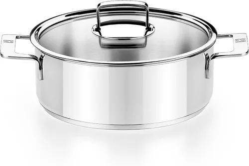 Miniatura 8 de BRA COOKWARE Signature Olla de acero inoxidable con tapa de vidrio Cacerola profesional de 1.2 cuartos de galón de 6.3 pulgadas Olla