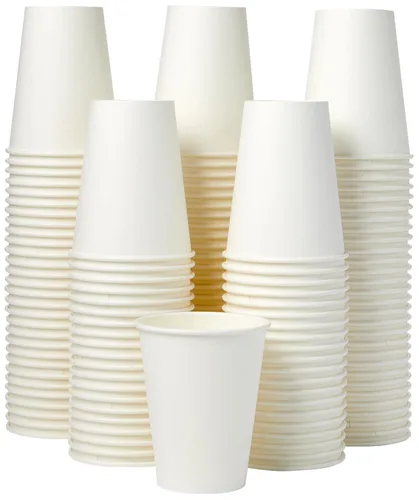 Miniatura 7 de Amazon Basics Tazas de café desechables, 10 onzas, papel, 1000 unidades (paquete de 1), color blanco